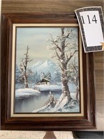Framed Oil Painting "Winter Scene"