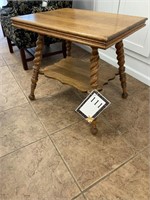 Antique Oak Table with Wood Ball Feet