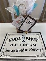 Ice Cream Gift Bag & Soda Shop Ice-Cream Sign