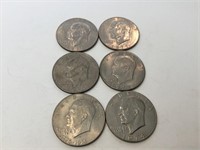 6 Eisenhower dollars