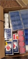 Box of cards & poker chips