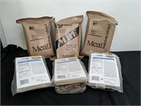(6) MRE meals including chicken with noodles,