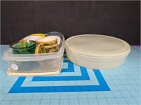 Plastic storage containers and mugs
