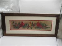 LOVELY FRAMED CARDINAL CHRISTMAS PRINT