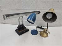 Lot of 3 Desk Lamps One is a  MCM Works