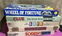 Lot of Vintage Board Games, Life, Sorry, Clue