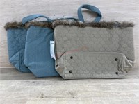 3 quilted hand bags