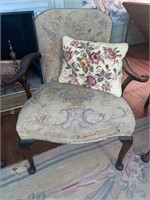 20th C. Embroidered Arm Chair