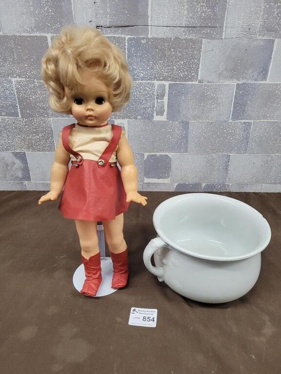 Johnson Bros England pottery and vintage doll