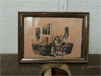 Framed Cowboy Bath Print
