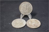 Lot of 3 Mexican Silver Peso Coins