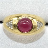 $280 Gold plated Sil Ruby(1.35ct) Ring