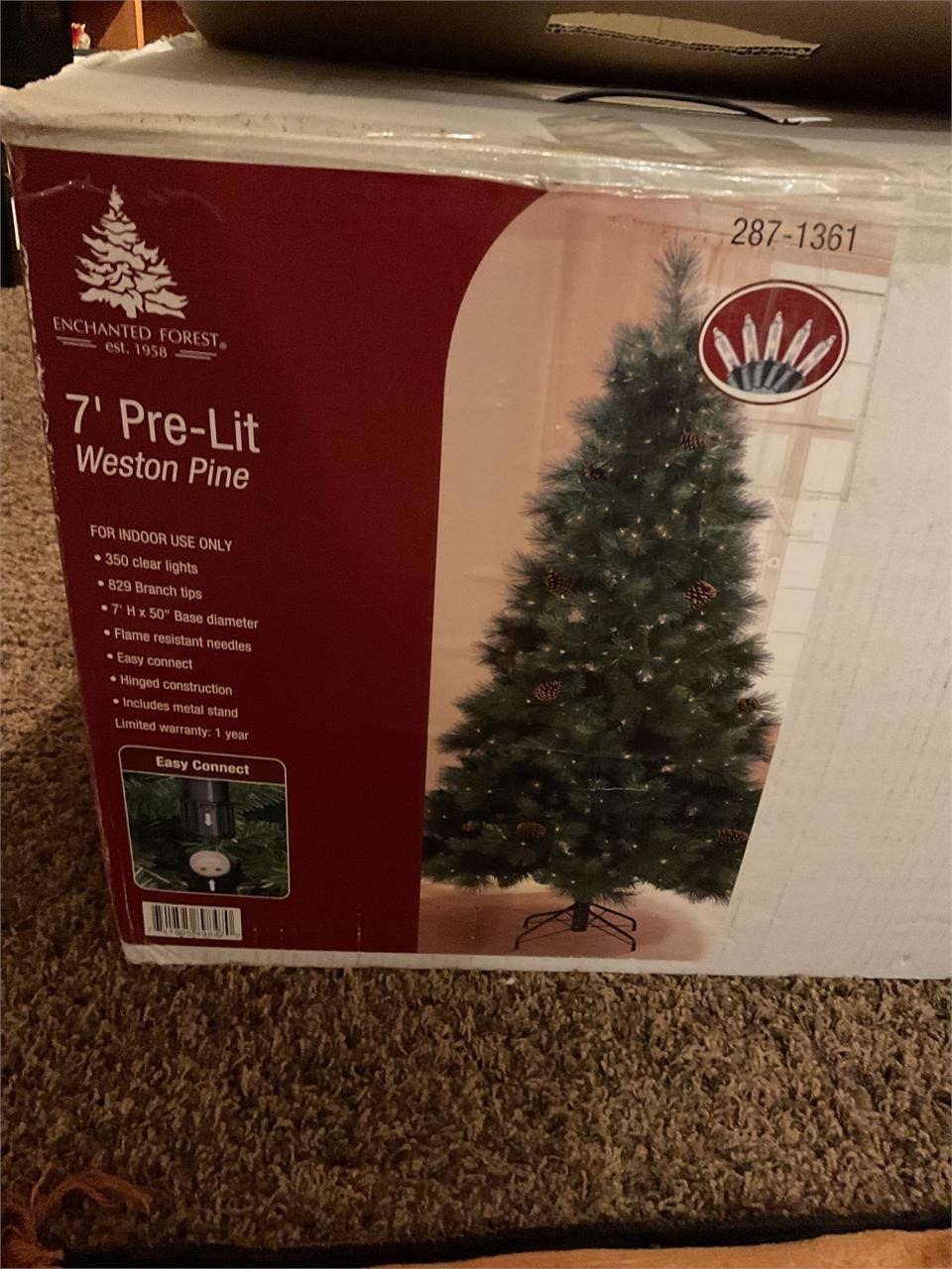 7’ Pre lit Christmas Tree