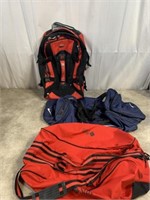 Duffel bags and Wilson wheeled backpack
