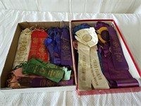 2 boxes 1950s Fair ribbons
