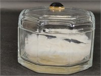 Norell Clear Glass Powder Jar with Puff
