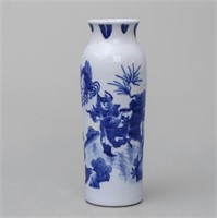 Blue And White Landscape Sleeve Vase