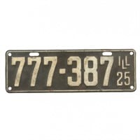 Illinois 1925 License Plate