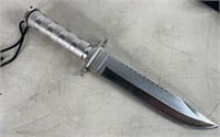 About a 13" Survival Knife w/Compass and Matches