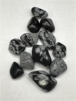 Polished Specimens of Snowflake Obsidian