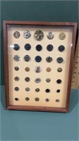 Framed lot of Antique Buttons