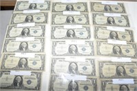 HUGE LOT US SILVER CERTIFICATE BANK NOTES !