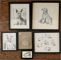 Framed Dog Art/Sketches