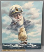 Ship Captain Nautical Oil Painting on Canvas