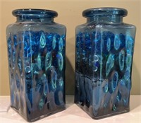 (2) Blue decorative Vases