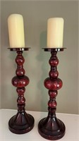 Pair of turned Candle Holders