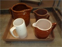 LOT OF POTTERY WARE PITCHERS