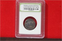 A Slabbed Large Bronze Roman Coin