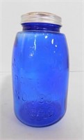 Vintage Cobalt Blue Glass Mason Jar