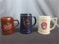 (3) Different Stevens Point Brewery Steins -