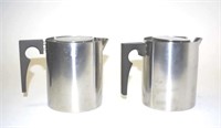 Two Stelton Denmark stainless steel hot water jugs