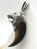 Sterling Silver Wolf Tooth Artisan Pendant