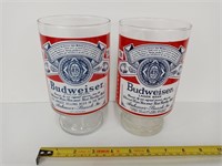 2 - Large Budweiser Beer Tumblers
