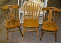 3 Wood Dining Chairs