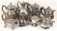 PEWTER TEAPOTS - LOT OF 10
