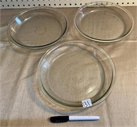 3 GLASS PIE PLATES