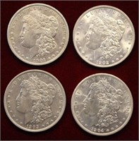 4pc 1901 - 1904 Morgan Silver Dollar Lot