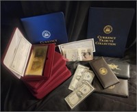 10 recreations of US Currency gold & silver Plate