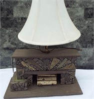 Wonderful Artisan made fireplace lamp. Unsure if