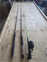 3 Fishing Rods incl. Mitchell 7' & Shakespeare