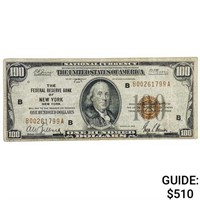 FR. 1890-B 1929 $100 FRBN NEW YORK, NY VF