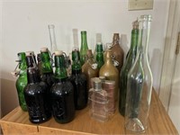 Large lot of Bottles & Glassware