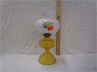 Yellow Oil Lamp & Globe 20" Tall