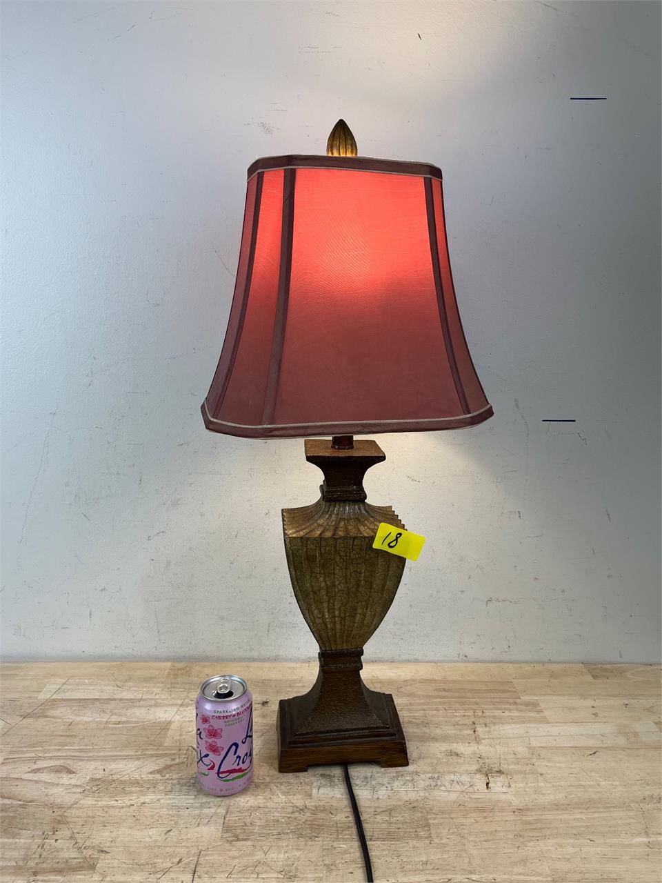 Table Lamp with Red Shade