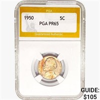 1950 Jefferson Nickel PGA PR65