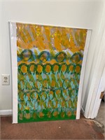 Large colorful painting in protective sleeve B